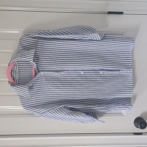 5 For 25 Women's Blue And White Stripe Button Up Top XXL